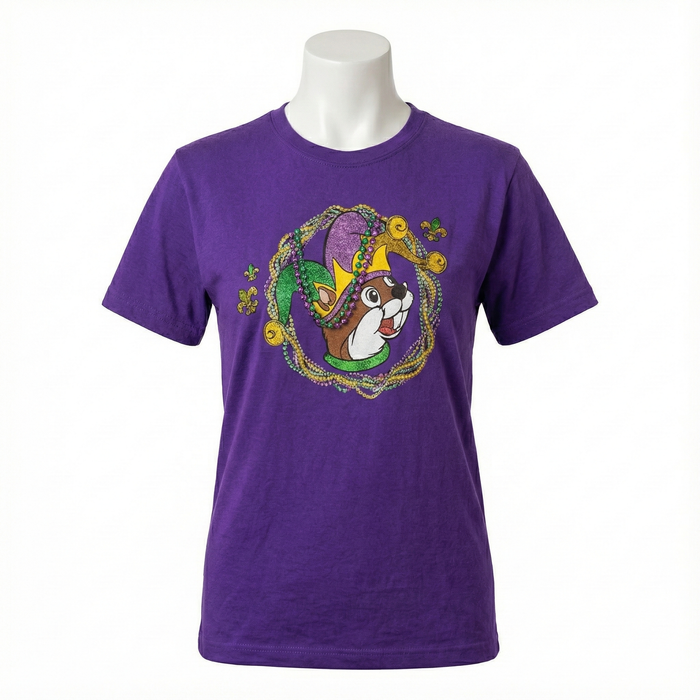 Buc-ee's "Let The Good Times Roll" Purple Mardi Gras T-Shirt