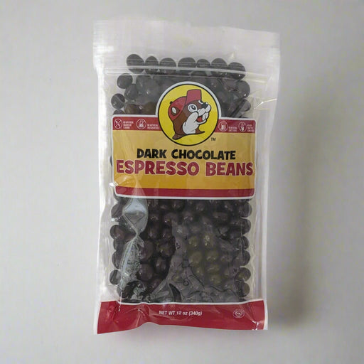 a 12 oz bag of dark chocolate espresso beans from Buc-ee's