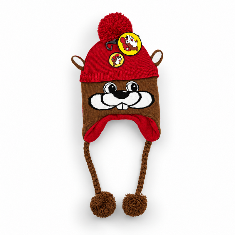 Buc-ee's Youth Beaver Face Earflap Beanie