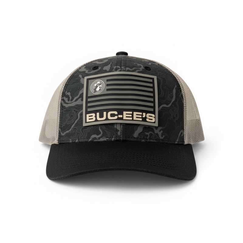 Buc-ee's Rubber Patch Camo Trucker Hat
