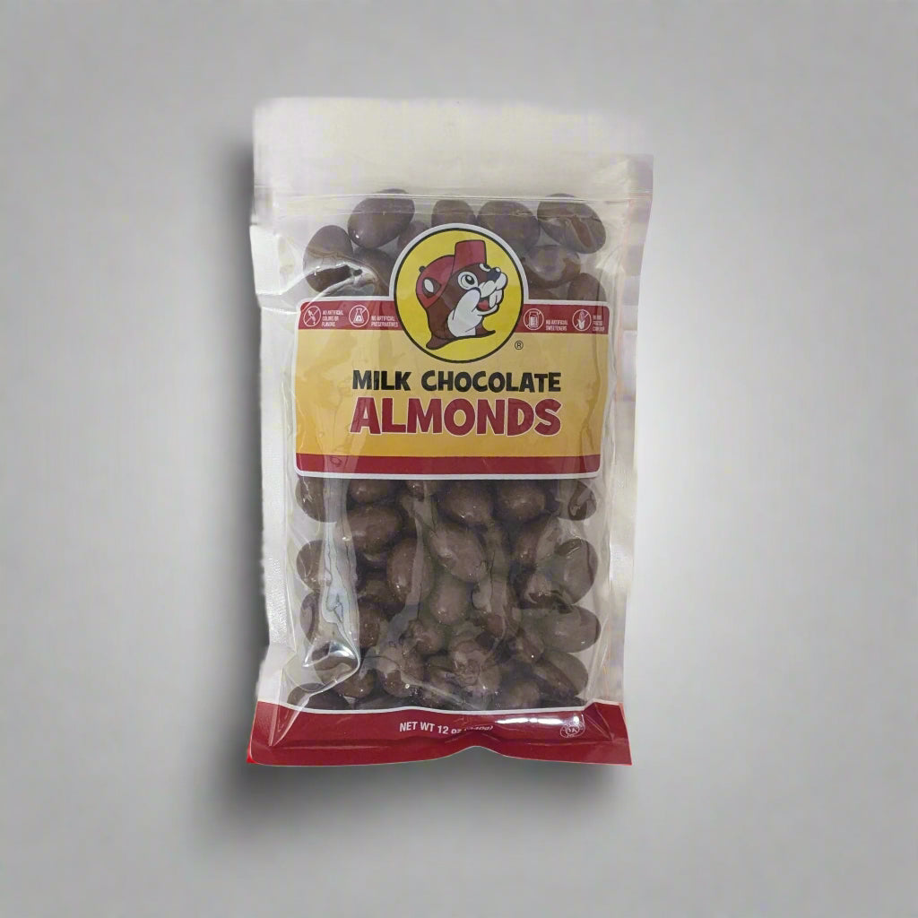 12oz bag of milk chocolate almonds from Buc-ee's