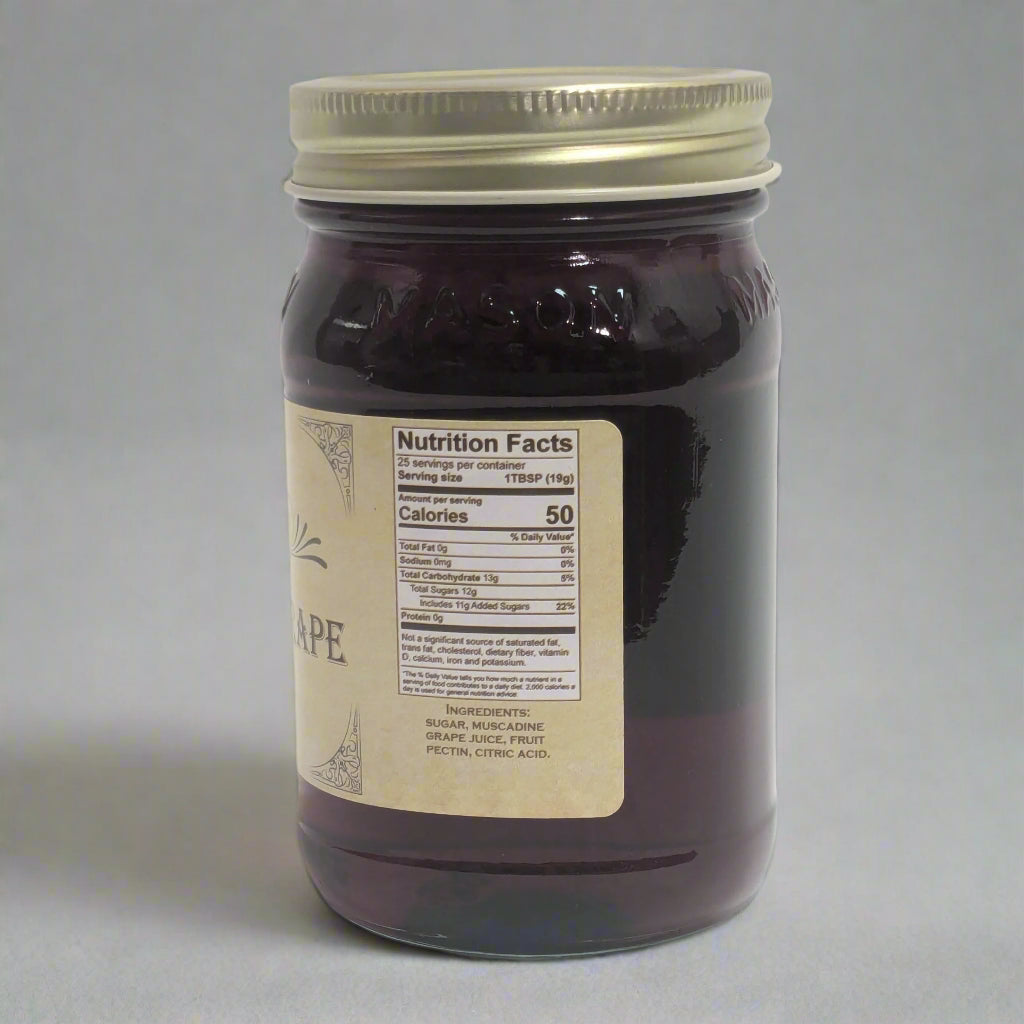 nutrition facts for muscadine grape jelly from Buc-ee's