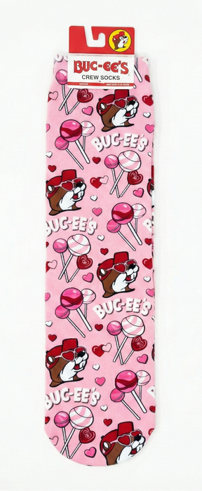 Buc-ee's Valentine Crew Socks