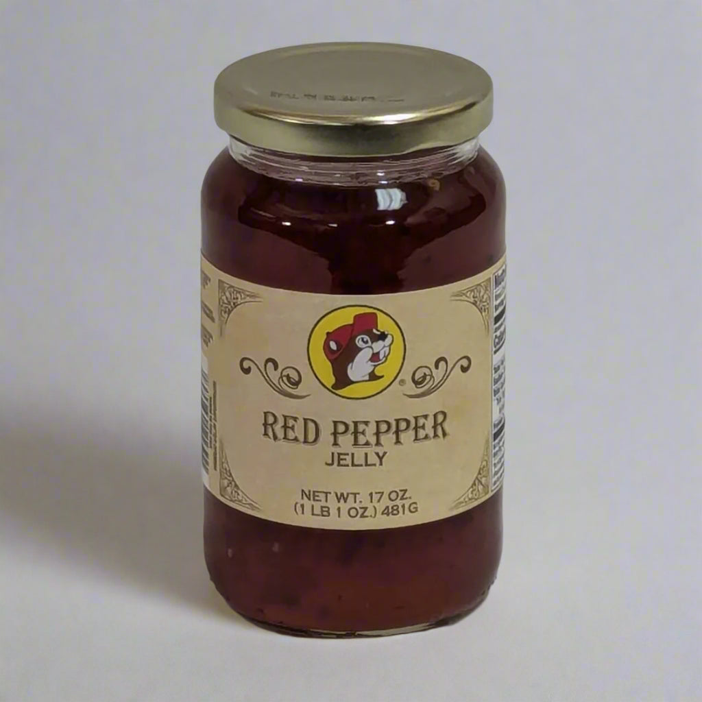 a 17 oz jar of red pepper jelly from Buc-ees