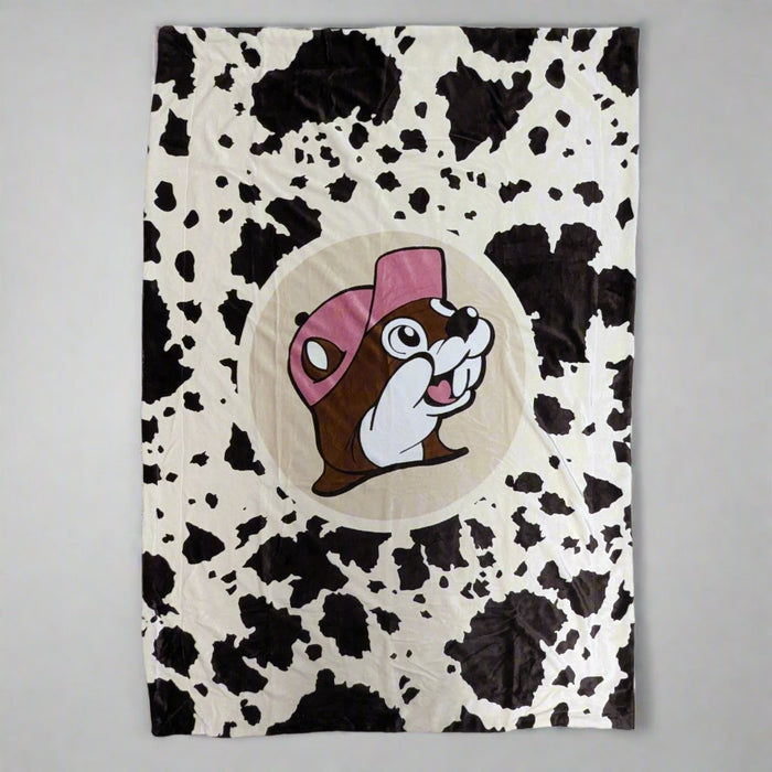 Buc-ee’s Cow Print Sherpa Blanket