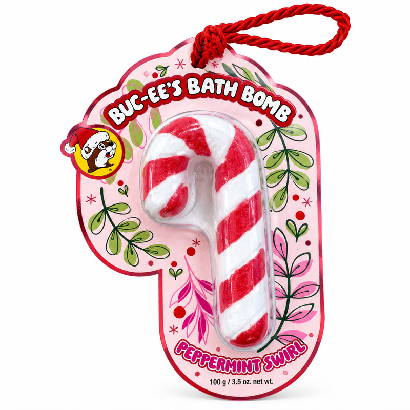 Buc-ee's Christmas Bath Bomb - Peppermint Swirl