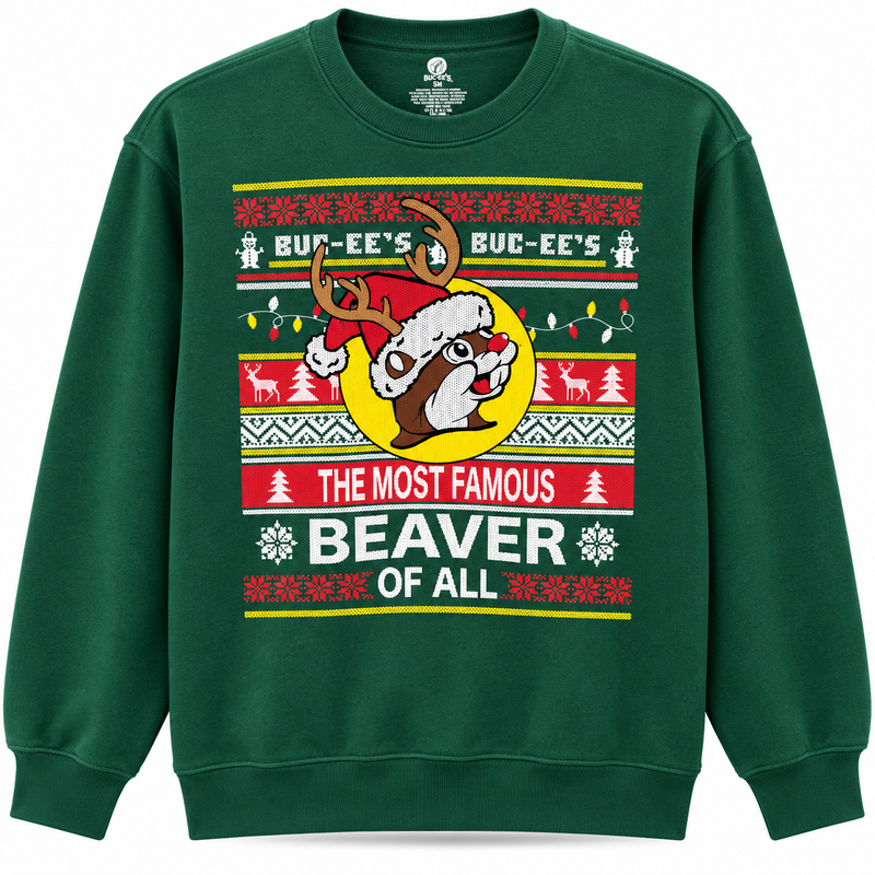 Buc-ee's Christmas "Most Famous Beaver" Ugly Sweater