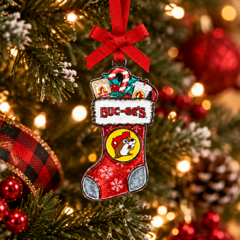 Buc-ee's Christmas Stocking Foil Ornament
