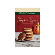 Box of Central Market Pumpkin Spice sandwich cookies