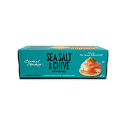 Central Market Sea Salt & Chive crackers 6.5 oz teal box