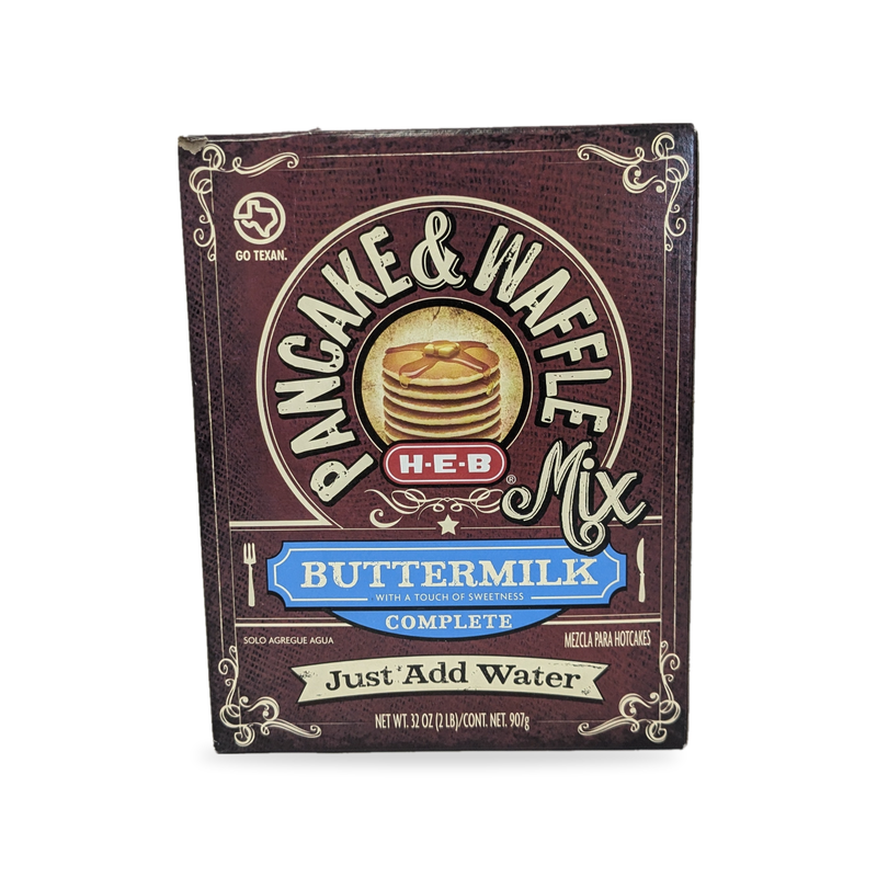 32 oz box of H-E-B Buttermilk pancake and waffle mix