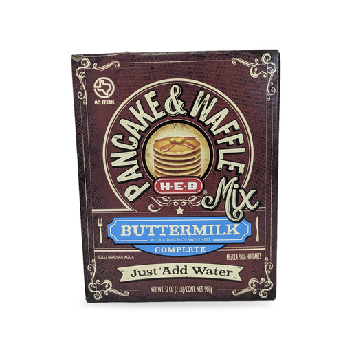 32 oz box of H-E-B Buttermilk pancake and waffle mix