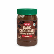 16 oz jar of H-E-B Dark Chocolate creamy almond butter