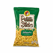 Dark green bag of Buc-ee's Jalapeño Potato Sticks