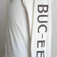 Buc-ee's White Long Sleeve Shirt with Sleeve Text