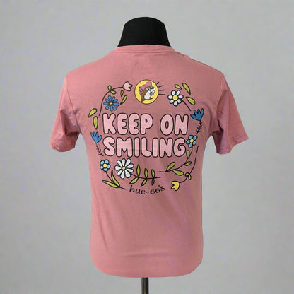 Buc-ee's "Keep on Smiling" Pink T-Shirt