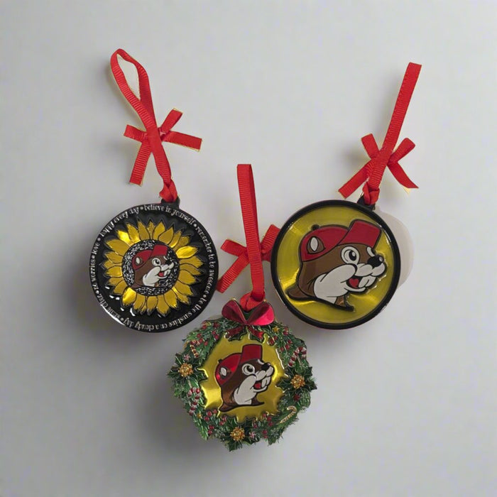 Buc-ee's Christmas Disc Foil Ornaments