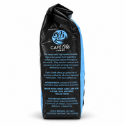 Side of the Cafe Olé Snickernut Cookie ground coffee bag