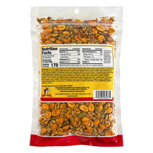 Back of Buc-ee's Southwest Trail Mix 10 oz bag with nutrition facts, ingredients and allergen statement