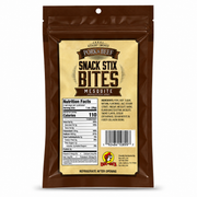 Back of the Buc-ee's Mesquite Snack Stix Bites bag with nutrition facts