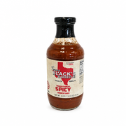 Terry Black's Traditional Spicy Barbecue Sauce in an 18 oz glass bottle, front view