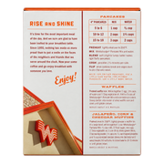 Back of Whataburger Original Pancake Mix box with pancake, waffle and jalapeño, corn and cheddar muffin recipes