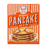 Front of Whataburger Original Pancake Mix 32 oz box with a stack of syrup-topped pancakes
