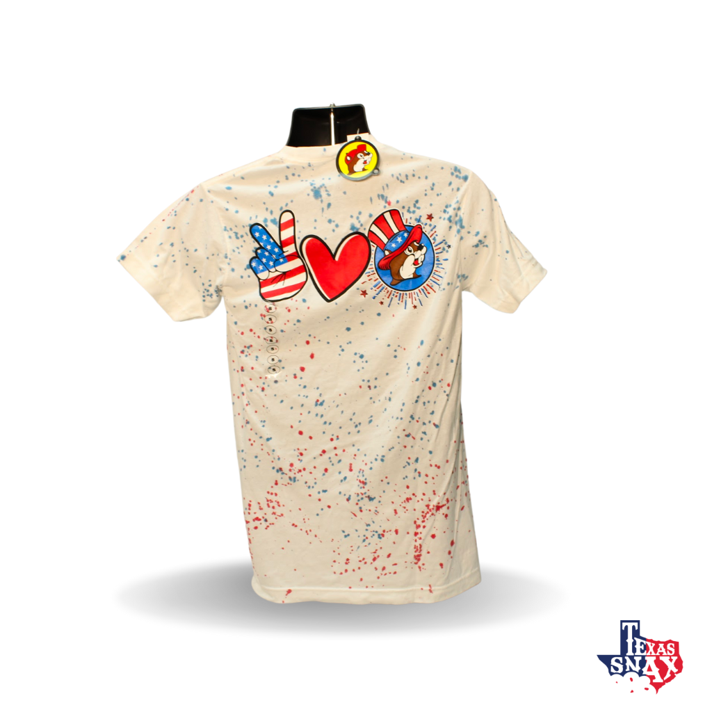 4th of July Peace Love and Tie Dye Splat Shirt - Small