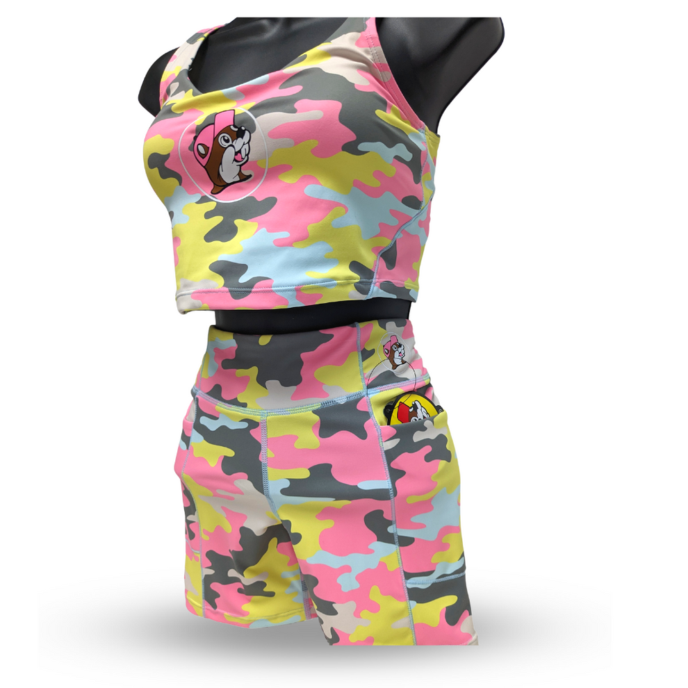 Bucee's Camo Athletic Shorts Texas Snax