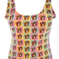 Womens Multicolor Logo One Piece Swimsuit