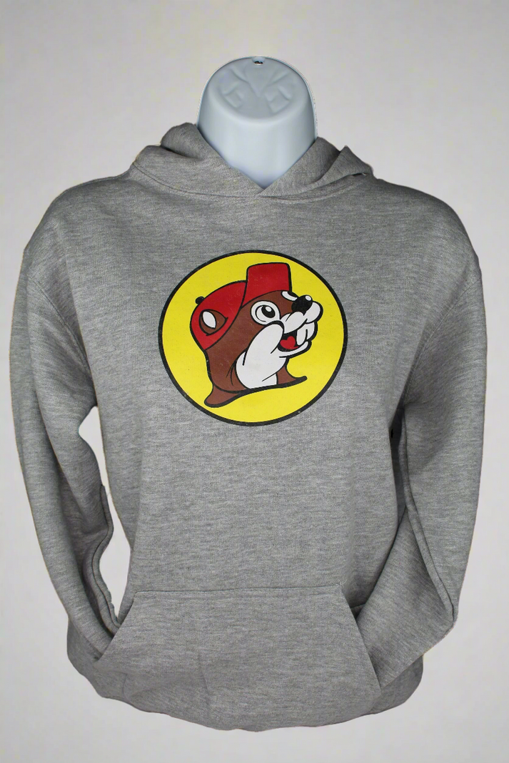 Bucee's Basic Grey Logo Hoodie Texas Snax