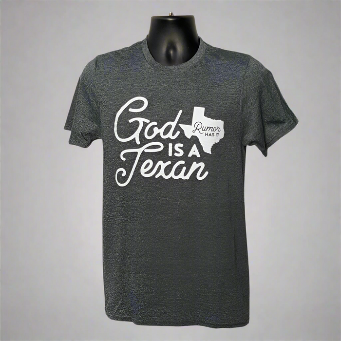 Super Soft Charcoal "God is a Texan" Shirt