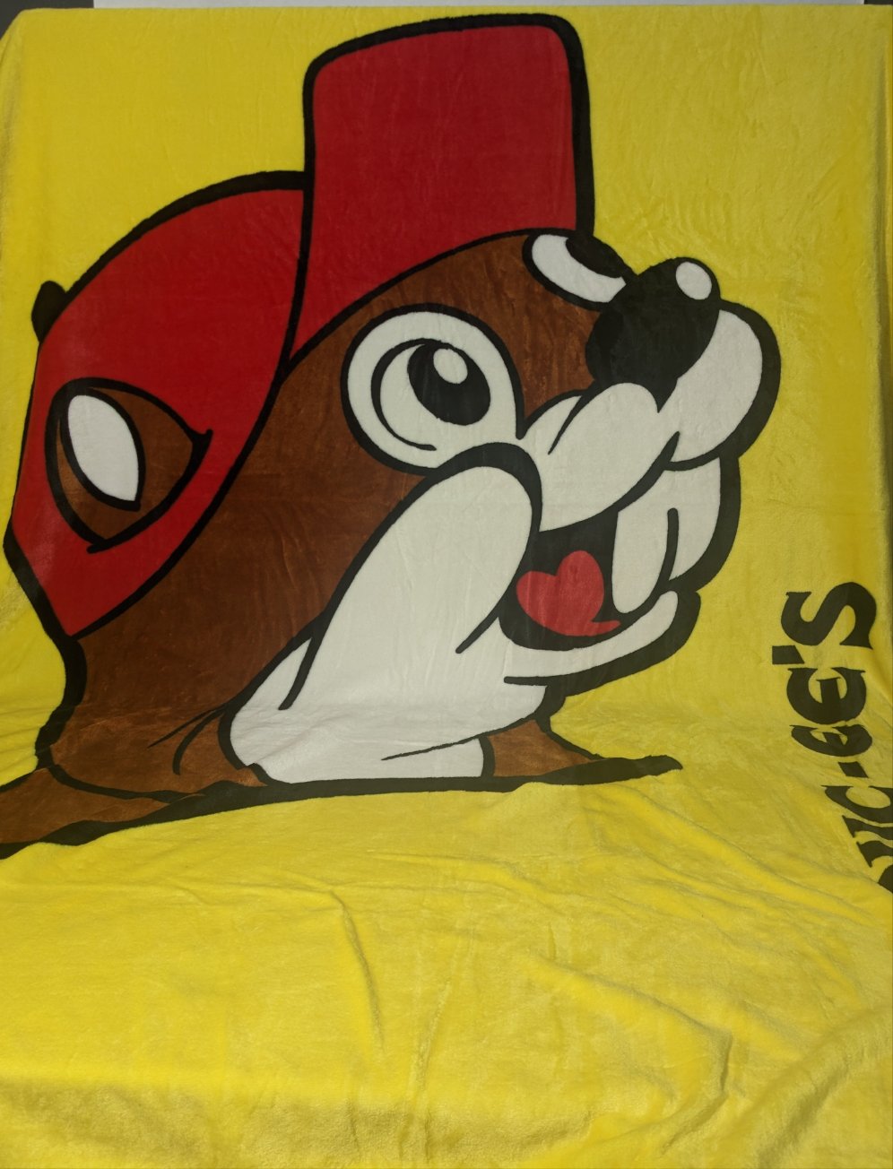 Buc-ee's Fuzzy Yellow Logo Blanket