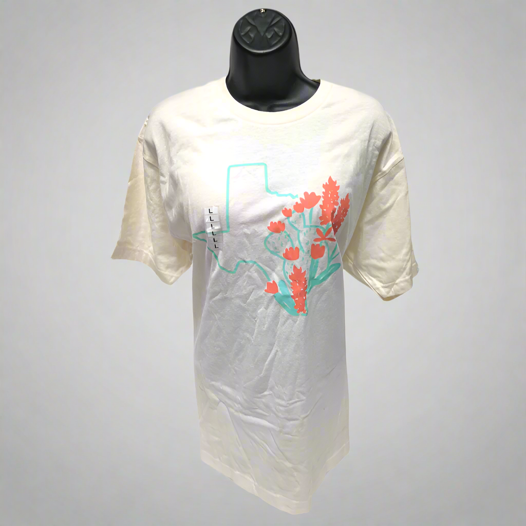 Super Soft White Texas & Cactus Shirt