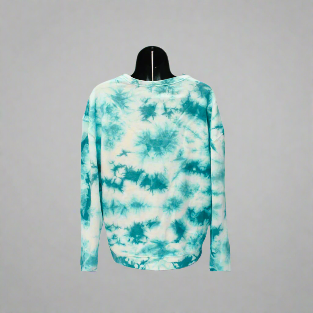 Buc-ee's Turquoise Tie-Dye Crew Sweater