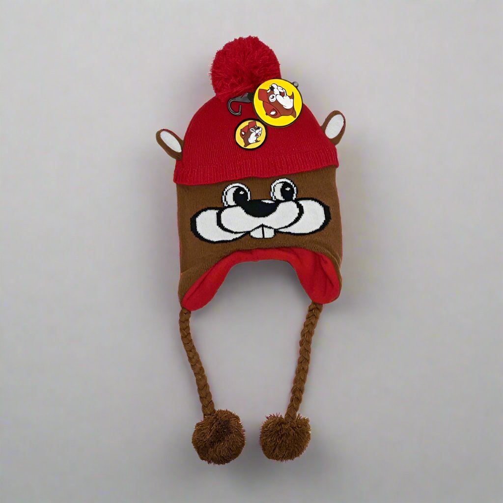 Buc-ee's Beaver Face Earflap Beanie — Texas Snax