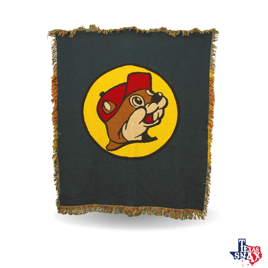Buc-ee's Blue and Black Tapestry Throw Blanket